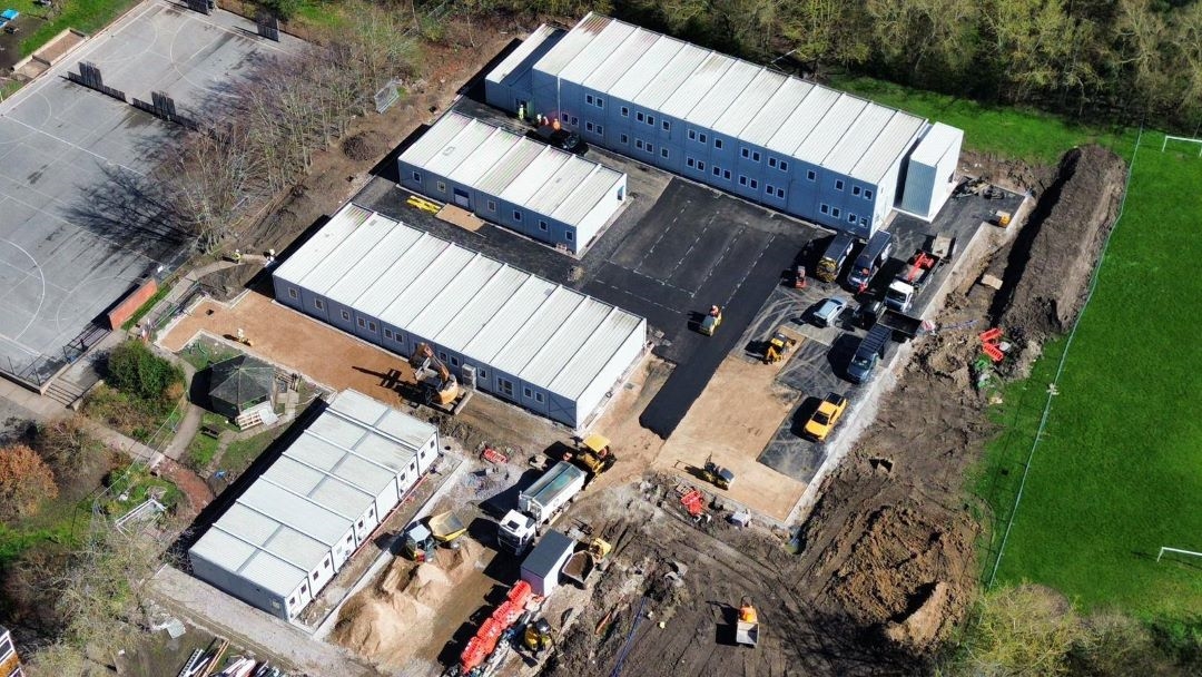 New temporary learning village at St Peter’s Junior School in Ruddington on track for Easter