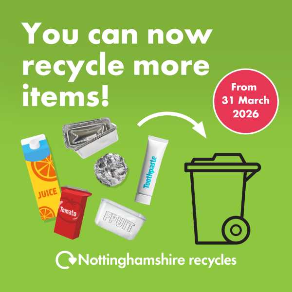 Nottinghamshire expands its recycling service to help residents recycle more and waste less 