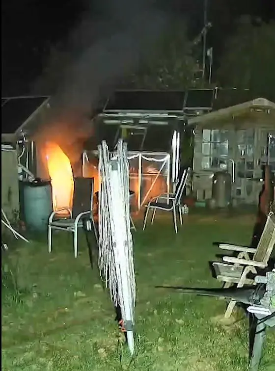Lithium Ion combusting causing fire in outhouse in garden