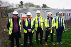 Pictured are Cllr Stuart Matthews, Cllr Mick Barton, Wayne Bexton, Director of Economy, Environment and Assets, Michael Bradley and Cllr James Walker-Gurley.